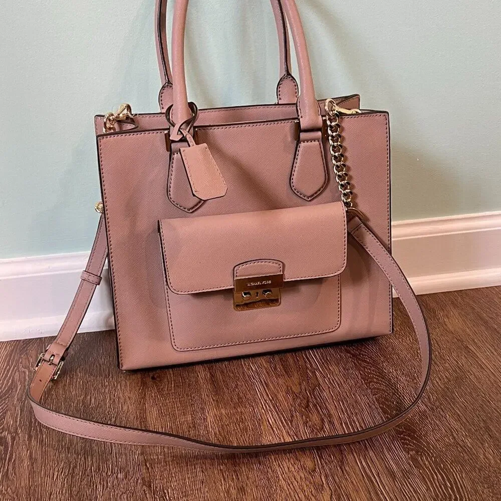 NWT Michael Kors Bridgett Tote in Fawn/Blush Pink - Picture 2 of 9